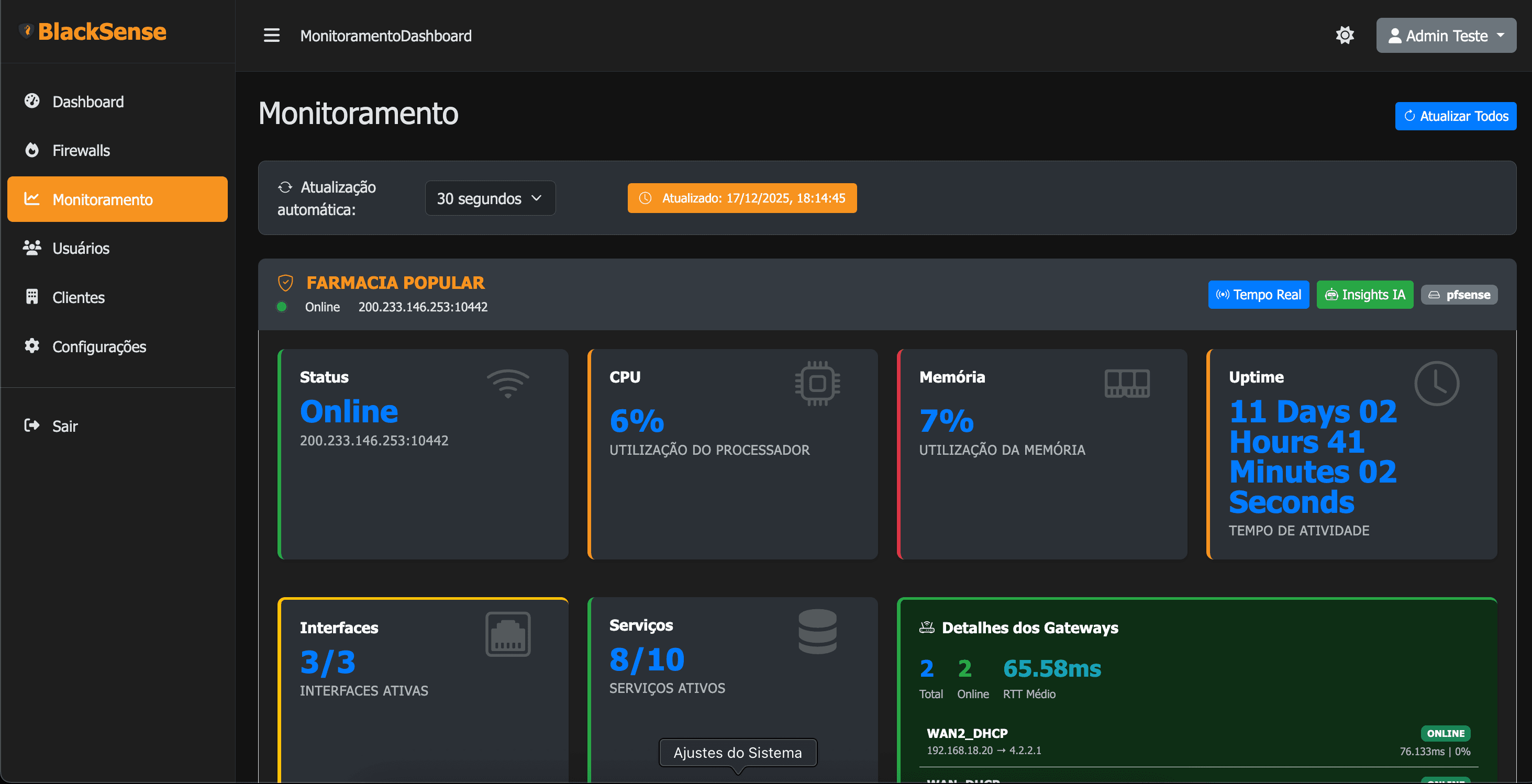Monitoramento em Tempo Real